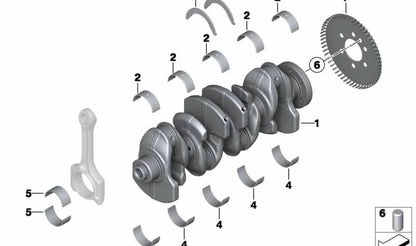 Semicojinete verde OEM 11217585459 para MINI R56, R56 LCI, Clubman R55, Cabrio R57, Coupé R58, Roadster R59, Countryman R60, Paceman R61... y más. Original MINI.