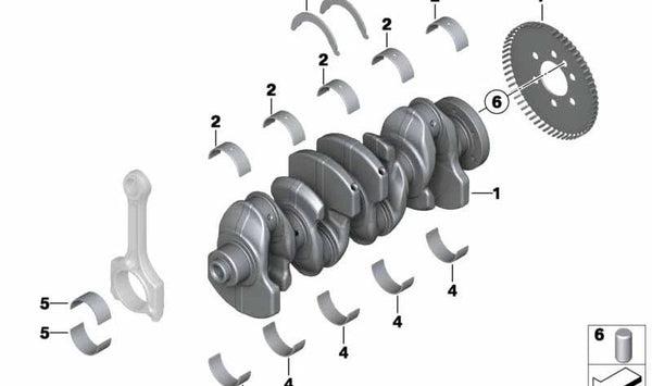 Rueda impulsora cigüeñal OEM 11227634295 para MINI {R55, R56, R57, R58, R59, R60, R61} y BMW {F20, F21, F30, F31}. Original MINI y BMW.