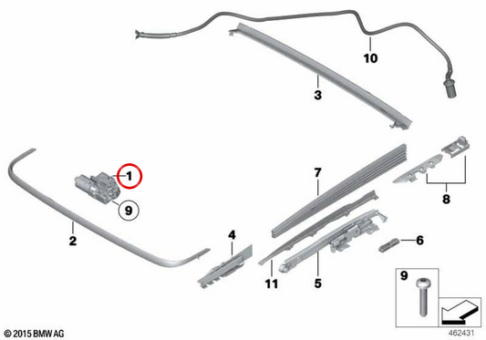 SOLAR TEOLING ENGINE 67617316535 FOR BMW F20, F21, F22, F87, F30, F31, F34, F80, F32, F36, F82, F10, G30, F06, F13, F01, F02, F04, G11, G12, F26, F16, F16, F16, F16, F16. Original BMW.