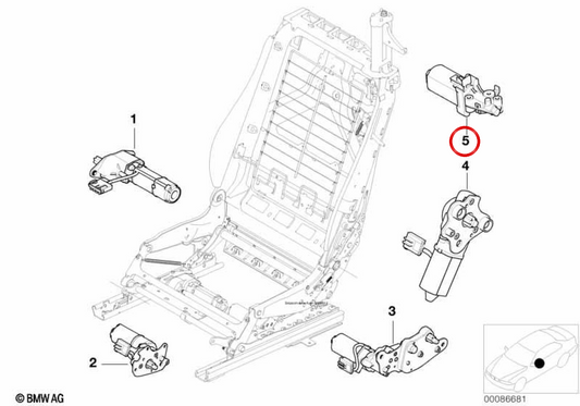 Izquierdo Pestojabezas Motore di regolazione 67668267405 per BMW E46, E93, E64. BMW originale.