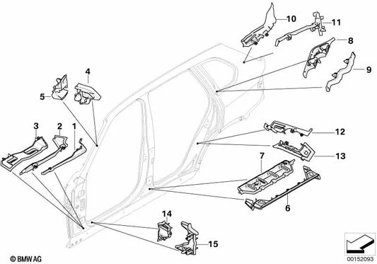 Linker Außeneingangsstück für BMW x5 E70, x6 E71, E72 (OEM 41217163443). Original BMW