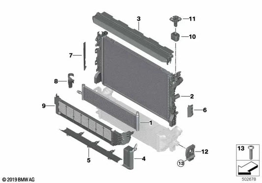 Central Cover for BMW 5 Series G30, G30N, G31, G31N, 6 Series G32, G32N, 7 Series G11, G11N, G12, G12N, 8 Series G14, G15, G16 (OEM 17118577638). Genuine BMW.