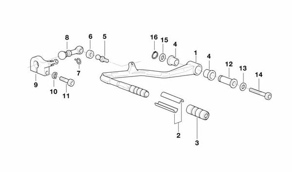 Varilla de cambio OEM 23411340306 para BMW Motorrad R12, R51/3, R67, R67/2, R67/3, R68, R25, R25/2, R25/3. Original BMW Motorrad.