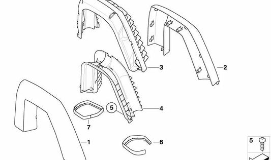 Cubierta de cuero izquierda OEM 51438040425 para BMW Z4 E85. Pieza original BMW.