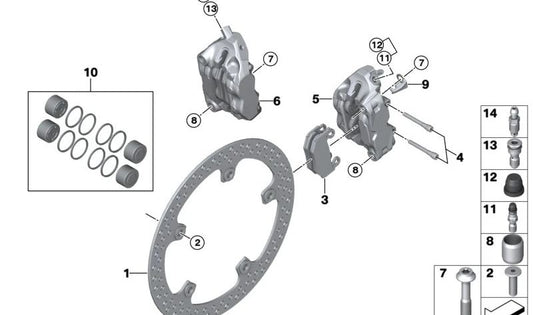 Disco freno anteriore OEM 34111627690 per moto BMW R 1300 GS. BMW Motorrad originale.