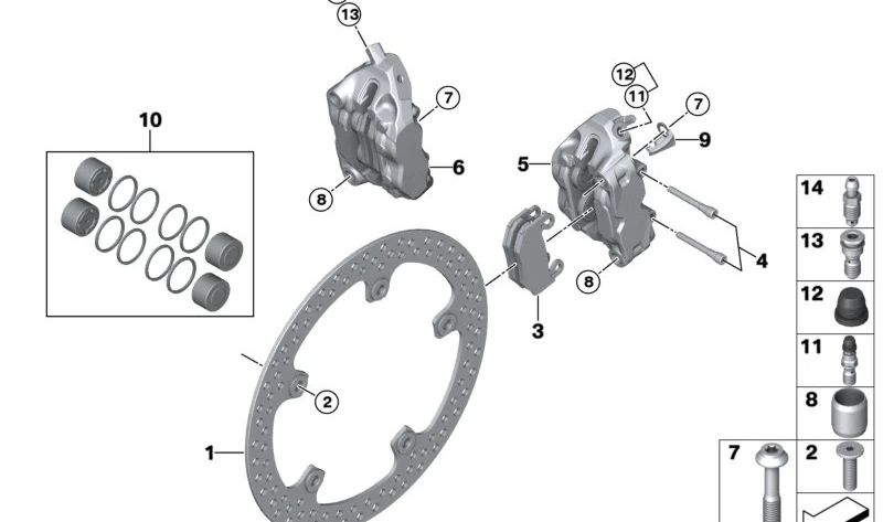 Tornillo de cabeza plana OEM 34117700989 para motos BMW R1200GS, F750GS, S1000RR... y más. Original BMW Motorrad.