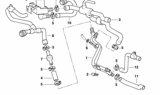Manguera de avance OEM 64218368852 para BMW E38. Original BMW.