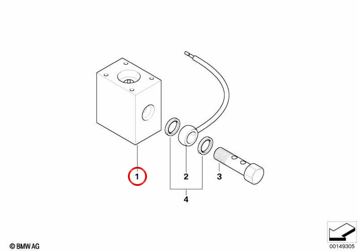 Vanne d'ouverture d'urgence à droite 67806920424 pour BMW E65, E66, E67, E68. Pièce BMW originale.