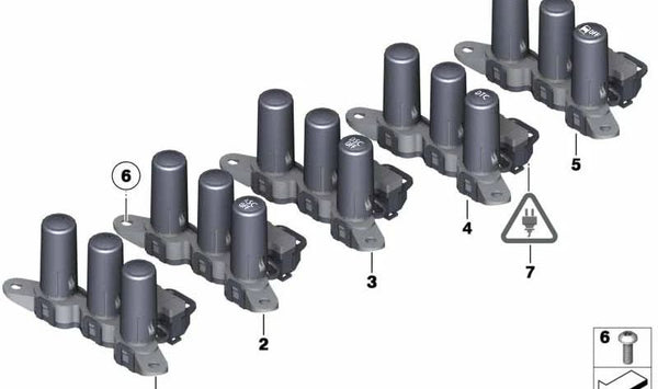 Bloque de interruptores DTC OEM 61313454176 para MINI R55, R56, R57, R58, R59, incluyendo Clubman, Cabrio, Coupé, Roadster… y más. Original MINI.