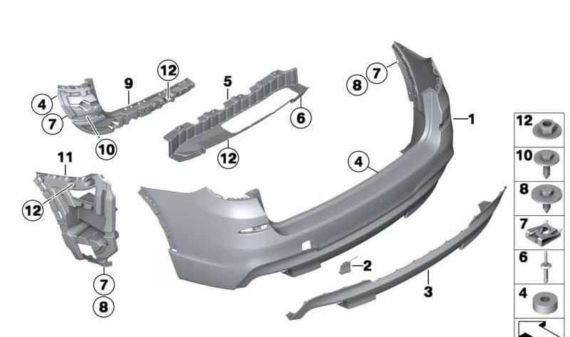 Difusor trasero inferior para parachoques M-Paket OEM 51128048132 para BMW X3 F25. Original BMW.