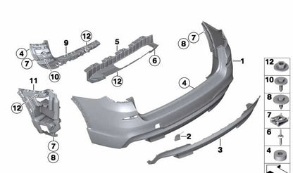 Difusor trasero inferior para parachoques M-Paket OEM 51128048132 para BMW X3 F25. Original BMW.