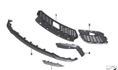 Rejilla de entrada de aire central OEM 51118080767 para BMW F91, F92, F93. Original BMW.