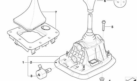 Funda de palanca de cambios en cuero negro OEM 25117508503 para BMW E46 {325Ci, 325i}. Original BMW.