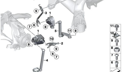 Regolatore di altezza per BMW Series 1 F20, F21, Serie 2 F22, F23, Serie 3 F30, F31, F35, Serie 4 F32, F33, F36 (OEM 37146797817). BMW originale