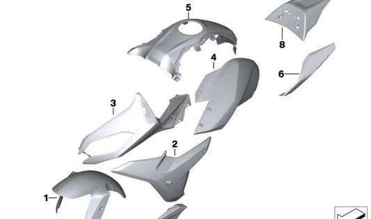 Zentrale Tankabdeckung OEM 46817109444 für BMW Motorrad R 1250 R, R 1250 RS. Original BMW Motorrad.