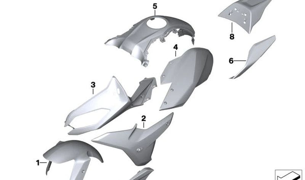 Cubierta del radiador izquierda OEM 46638382567 para BMW Motorrad R1200GS (K50), R1200GS Adventure (K51). Original BMW Motorrad.