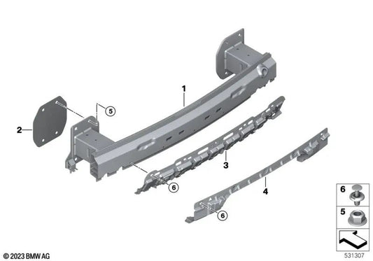 Rear lower bumper reinforcement for BMW X5 G05, G05N, X6 G06, G06N (OEM 51127495552). Original BMW