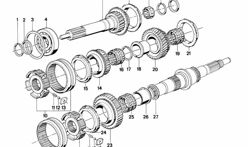 Manga guía 3ª y 4ª marcha OEM 23231224315 para BMW E28 M5 y E24 635CSi, M635CSi. Original BMW.