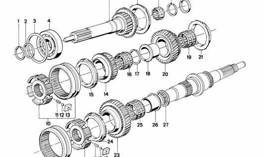 Manga guía 3ª y 4ª marcha OEM 23231224315 para BMW E28 M5 y E24 635CSi, M635CSi. Original BMW.