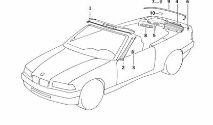 Pasamontañas izquierda para BMW E36 (OEM 51438132669). Original BMW