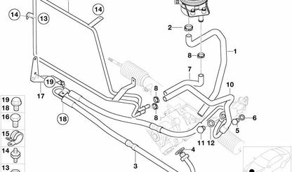 Retorno Endereço assistido pela mangueira OEM 32411094558 para BMW E36 e Z3. BMW original.