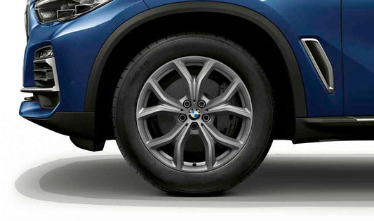 Rueda completa de invierno 19" estilo V-Radio 735 OEM 36112462592 para BMW X5 G05 y X6 G06. Con neumático runflat y llanta ferricgrey. Original BMW.