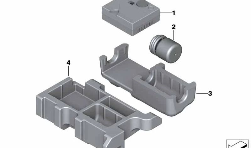 Bandeja soporte para kit de reparación de pinchazos OEM 71106792430 para BMW F10, F10N. Original BMW.