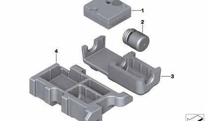 Bandeja soporte para kit de reparación de pinchazos OEM 71106792430 para BMW F10, F10N. Original BMW.