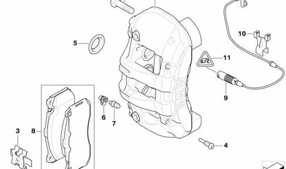 Corpo del morsetto del freno sinistro per BMW E82, E88 (OEM 34106786059). BMW originale