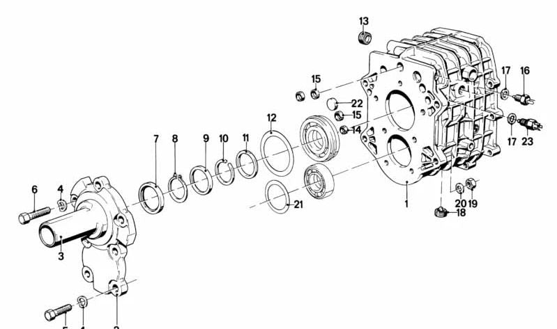 Arandela distanciadora transmisión OEM 23121209312 para BMW E30, E12, E28, E24, E23. Original BMW.