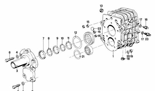 Arandela distanciadora transmisión OEM 23121209312 para BMW E30, E12, E28, E24, E23. Original BMW.