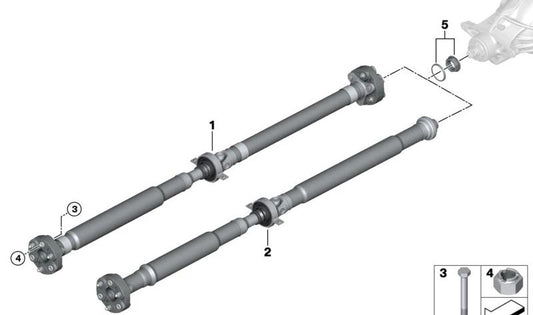 OM 26108685909 Axe de transmission automatique pour BMW G30, G31. BMW d'origine.