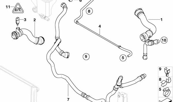 Manguera de retorno OEM 17127537745 para BMW E65, E66. Original BMW.