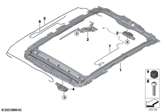 Verkabelung linker Panorama -Bildschirm für die BMW 7 G70 -Serie (OEM 54105A32095). Original BMW