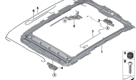 Cableado derecho para pantalla panorámica OEM 54105A32096 para BMW Serie 7 G70 (735i, 740d, 740d xDrive, 740i, 740iX, 750e xDrive). Original BMW.