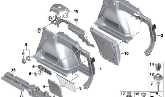 OEM 51476998527 Botão de controle do tronco para BMW G21 e G21N. Peça original da BMW.