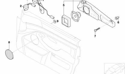 Rejilla de altavoz OEM 51418178999 para BMW E39, E38. Original BMW.