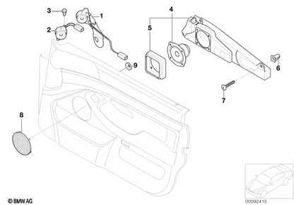 Altavoz de agudos HiFi derecho para BMW Serie 5 E39 (OEM 65138362530). Original BMW