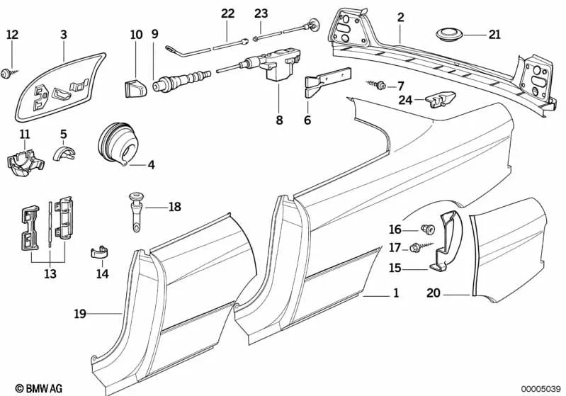Partial Section of Rear Left Side Panel for BMW E31 (OEM 41358128365). Original BMW.