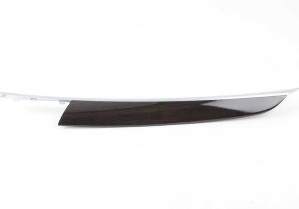 Moldura decorativa de bambú para puerta delantera izquierda OEM 51417137181 para BMW X5 E70, E70N. Acabado oscuro. Original BMW.