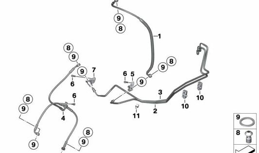 Vorderbremsrohr OEM 34327699358 für BMW K1200R Motorcycles, K1300R. Originaler BMW Motorrad.