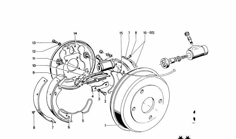 Tambor de freio traseiro OEM 34213460010 para BMW 114, 1600, 1600-2, 1600ti, 2002, 2011, 2012, 2512, 2513, 2528, ST17, ST18, ST19. BMW genuíno.
