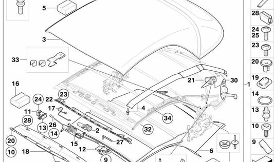 Blenda de pare-brise pour la série BMW 1 E88 (OEM 54347174799). BMW d'origine