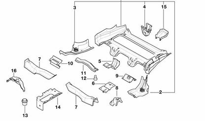 Soporte interior de silenciador trasero OEM 41128189985 para BMW E36, Z3. Original BMW.