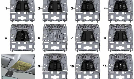 Unidad central techo OEM 61316999330 para BMW i3 (I01) modelos 60Ah, 94Ah y 120Ah, con y sin Range Extender. Compatible desde 2013 hasta 2022. Pieza original BMW.