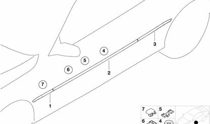 Listón parachoques trasero lateral derecho imprimado OEM 51137001046 para BMW Serie 3 E46 (03/1998 — 08/2006). Original BMW.