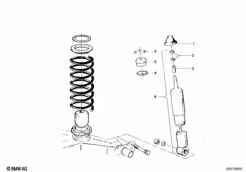 Assorbitore di shock posteriore per BMW E46, F30, F80 (OEM 33521103170). BMW originale