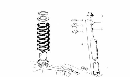 Amortiguador trasero OEM 33521114383 para BMW E23, E24, E28, E32, E34, E9, E3, E12. Compatible con múltiples modelos clásicos. Original BMW.