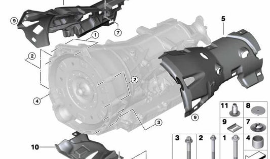 Carcasa acústica derecha OEM 24147642300 para BMW X5 F15 sDrive25d y xDrive25d (modelos de 2013 a 2018). Pieza original BMW.