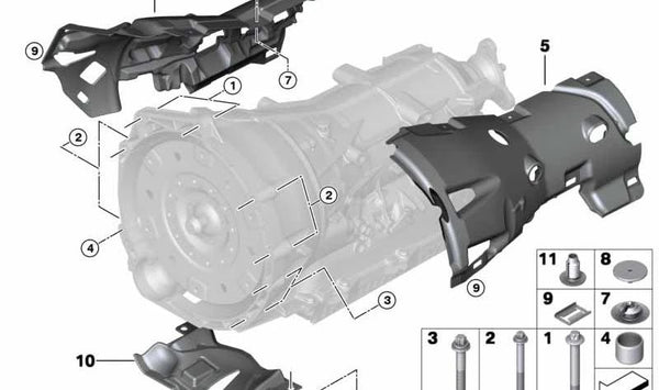 Carcasa acústica izquierda OEM 24147642299 para BMW F15. Original BMW.